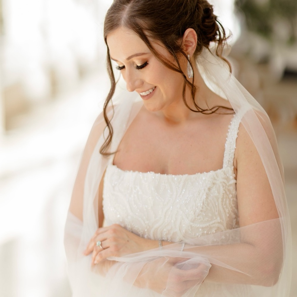 Wedding veil 90 inch chapel length. Off/soft white